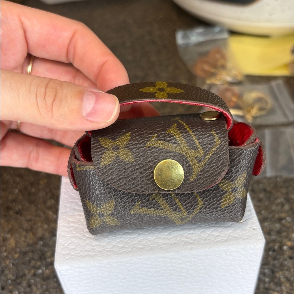 Upcycled Louis Vuitton Brown and Red Mini Bag